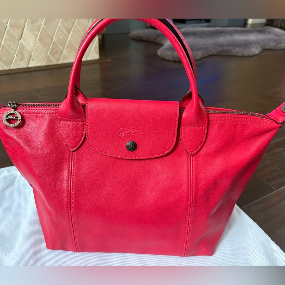Longchamp Le Pliage Leather (made in France) -New & Authentic - Picture 2 of 13